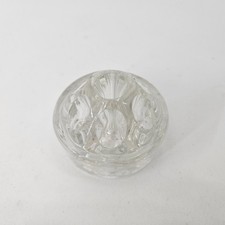 VTG 7 Hole Small Flower Frog Round Clear Glass Floral Arrangement 2.5"