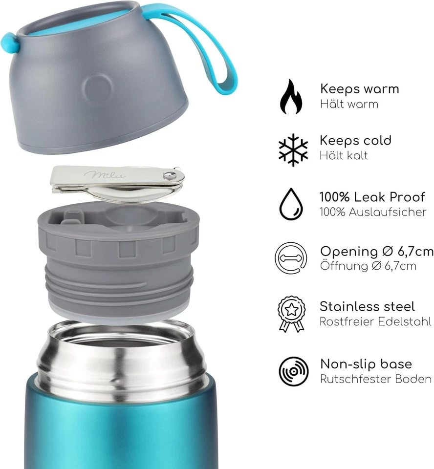 Thermobehälter mit Löffel | 450ml | Warmhaltebehälter für Kinder - Bild 4 von 4