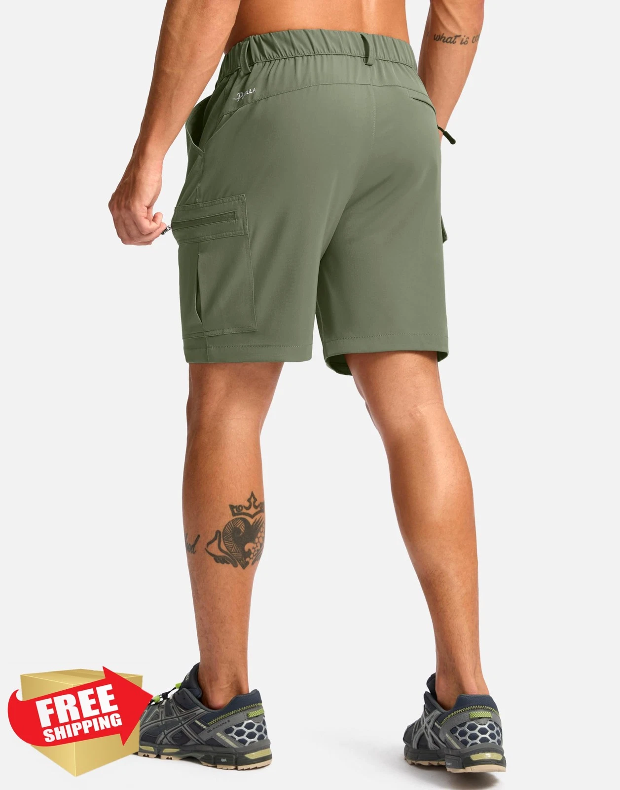 Pudolla Men's Cargo Hiking Shorts 7" Quick Dry Golf Work