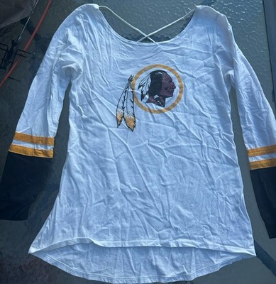 OTS White Crisscross Back Ladies Large Original NFL Washington Redskins Top