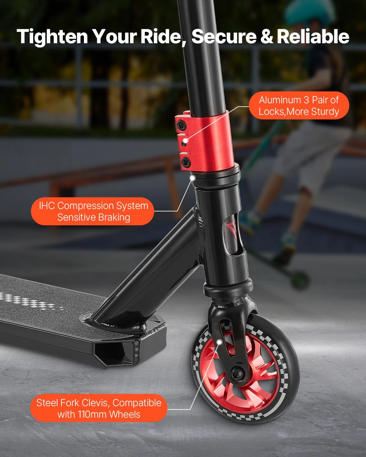 VEVOR Stunt Scooter Street Trick Scooters for Kid Adult Double Layer Deck