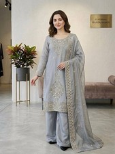 Ethnic Kurti Sharara Set GMY Silk Embroidery Sequence Dupatta Party Wear