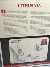 1991 First Stamps from Independent Soviet States Official FDC Cover Lithuania