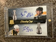 2011 The Cup Dual Stanley Cup Signatures PATRICE BERGERON BRAD MARCHAND /25 Auto