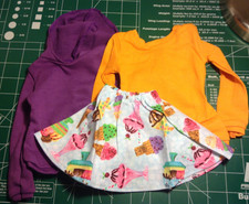 Handmade sweatshirt and skirt lot for 1/3 SD bjd doll
