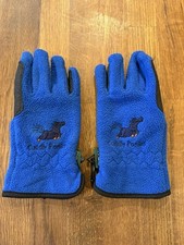 Kids Dublin Warm Riding Gloves, Blue, Fleece, Pony Motif, One Size