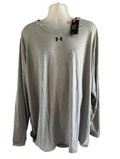 Under Armour Grey Locker 2.0 L/S Crew Neck Tee 1305776 Size 4XL,XXXXL