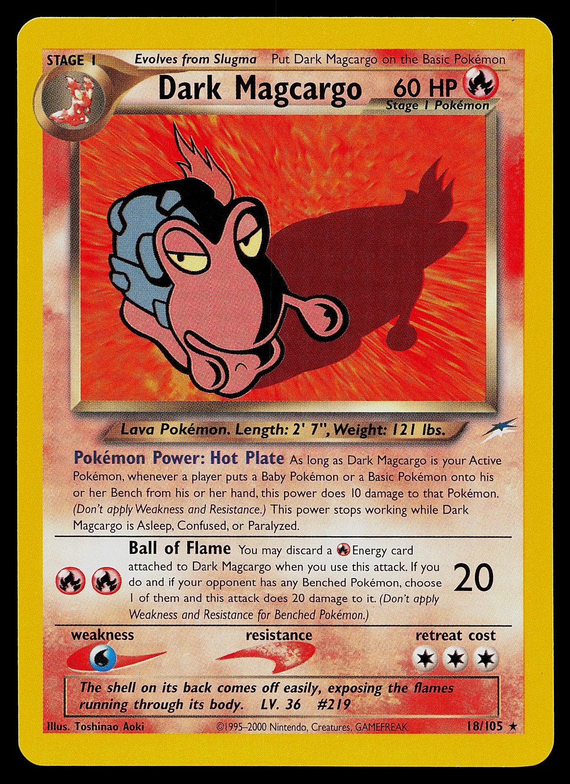 Pokemon Card - Dark Magcargo Neo Destiny 18/105 Rare