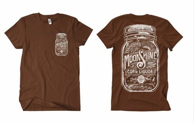 Moonshine Express  Glass T-Shirt BRAUN FB  Whiskey Rockabilly Redneck Rebel