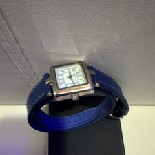 Rectangle Analog Wristwatch Silver Metal Case...