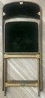 Pair Of Stakmore Antique Metal Folding Chairs Gold Painted, Green Velvet Seats 2 — photo 8