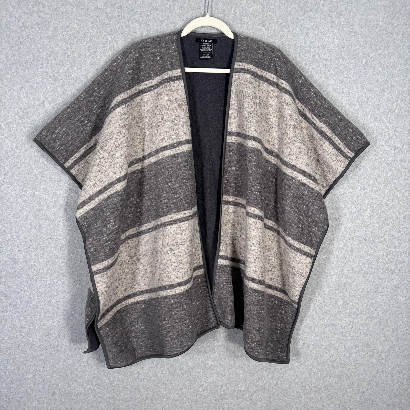 Ike Behar Poncho OS Cream Shawl Cardigan Wrap Fleece Blanket Sherpa Southwest