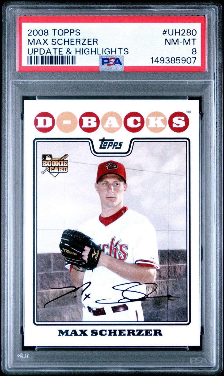 MAX SCHERZER 2008 Topps Update & Highlights #UH280 PSA 8 NM-MT Rookie RC