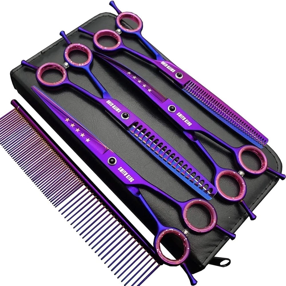 7.0 Inches Professional Dog Grooming Scissors Set Straight & Thinning & Curved