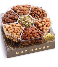 Gourmet Nuts Gift Basket - 7 Piece Premium Sweet/Salted Nut Assortment