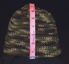 Crochet Camouflage Beanie / Skull Cap Hand Made One Size