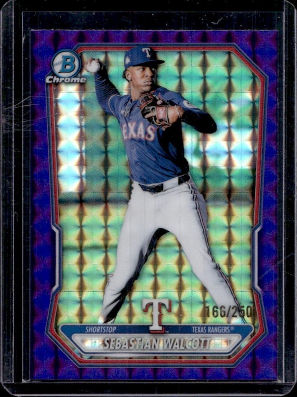 2026 Bowman Sebastian Walcott Chrome Prospects Purple Geometric Refractor #/250