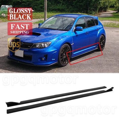 For Subaru Impreza WRX STI 2008-2014 CS Style Gloss Black Side Skirts Extensions