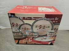 Thomson Pottery Retired Holiday Snowman Dinner Set 16PC Ceramic Christmas Rare 
