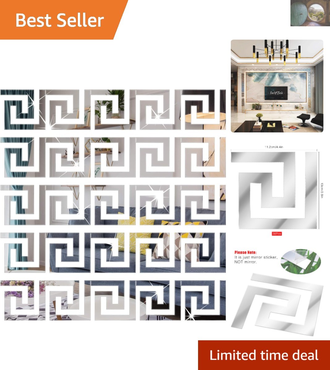 30 Pcs Peel and Stick Acrylic Mirror Tiles for Easy DIY Home Decor Transformation