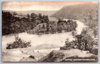 Lover's Leap New Milford Connecticut CN posted 1952 B&W Postcard