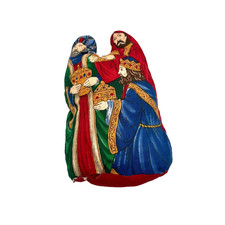 The Three Kings Plush Nativity Christmas Cranston Cloth Handmade 7" x 5" x 3"