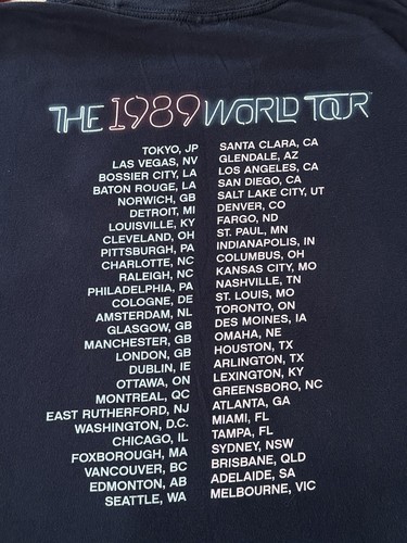 Taylor Swift 1989 Tour Shirt Merch Blu XXL Usata Delicatamente Swifty - Foto 12 di 12