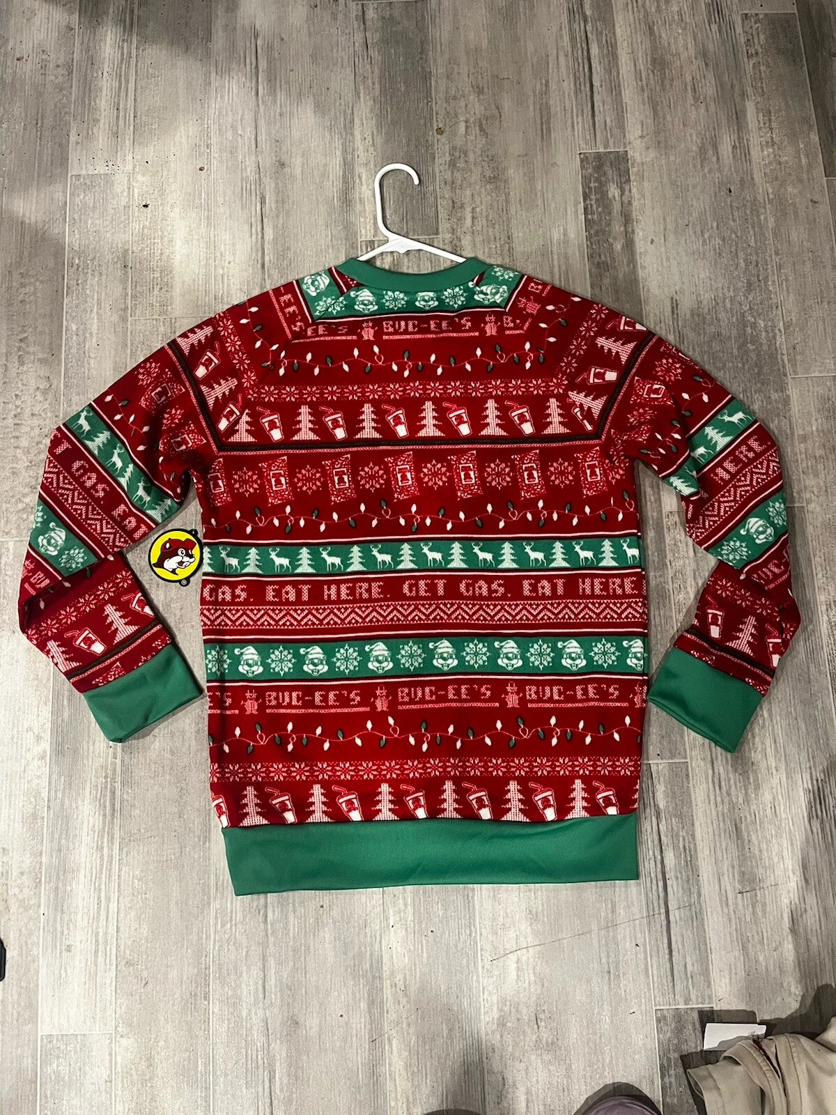 Buc-ees Bucees Beaver Ugly Christmas Holiday Pullover Sweater Size Large