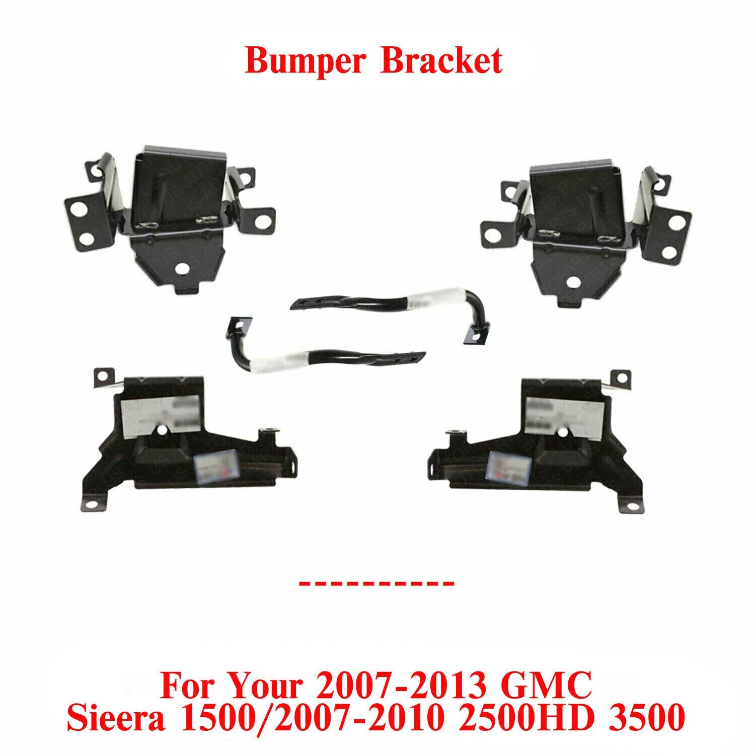 Front Bumper Brackets Outer + Inner For 07-13 GMC Sierra 1500/ 07-10 ...