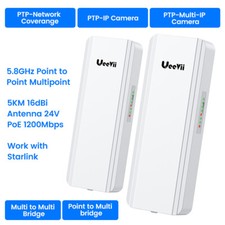 2-Pack UeeVii Gigabit Wireless Bridge 1200Mbps 5KM Point to Point for Starlink
