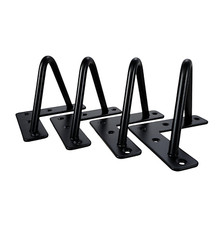 4 Pcs Metal Black Hairpin Furniture Legs With Floor Protector, Open Box, Unused