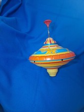 Tin Large Top Toy with Animals On Merry Go Round Ohio Art. VGC..61