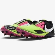 Nike Rival XC 6 Cross Country Spikes Volt Black Pink DX7999-700 Mens Size 12.5