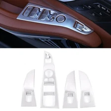 Inner Window Door Lock Control Switch Trim For BMW X7 G07 2019-2022 Matte Silver