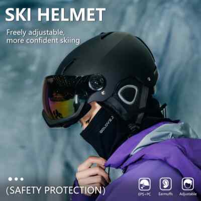 Skiing Helmet with Goggles Warm Helmet ABC+EPS High-Quality Ski Helmet Outdoor