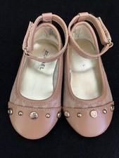 Michael Kors Little Girl Shoes Size 5 Clarita -T Color Tan Ankle Strap Ballet
