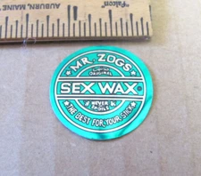 Vintage Sex Wax Mr Zog's Green Foil Sticker Decal New Surfboard Surfing 3cm Mini