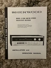 Sherwood 7-300 Owners Manual, Warranty, Warranty Card, And Schematic Sheet RARE