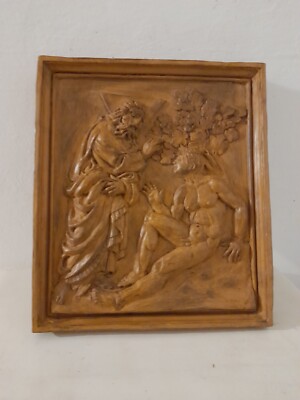 Terracotta Sculpture Cm27.5x24.3x3 The Creation of Adam