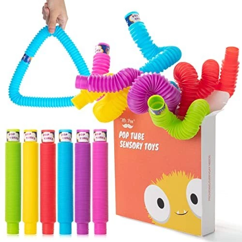 Pop Tubes Sensory Toys 6 Pack Large Pop Tubes Pop Tube Pop