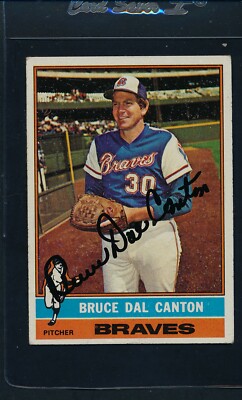 1976 Topps #486 Bruce Dal Canton Braves Signed Auto *47696