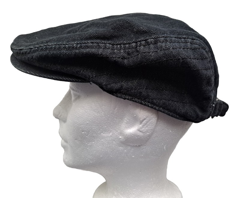 DIESEL INDUSTRY MENS SZ II BLACK DENIM EMBROIDERED BIRD ADJUSTABLE HAT CAP...
