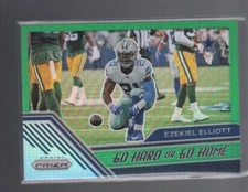 EZEKIEL ELLIOTT 2020 PANINI PRIZM GO HARD OR GO HOME GREEN PRIZM CARD #6