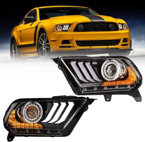 LED Headlights Lamps For 2010-2012 Ford Mustang Projector Sequential DRL Lamps - Photo 1 sur 10