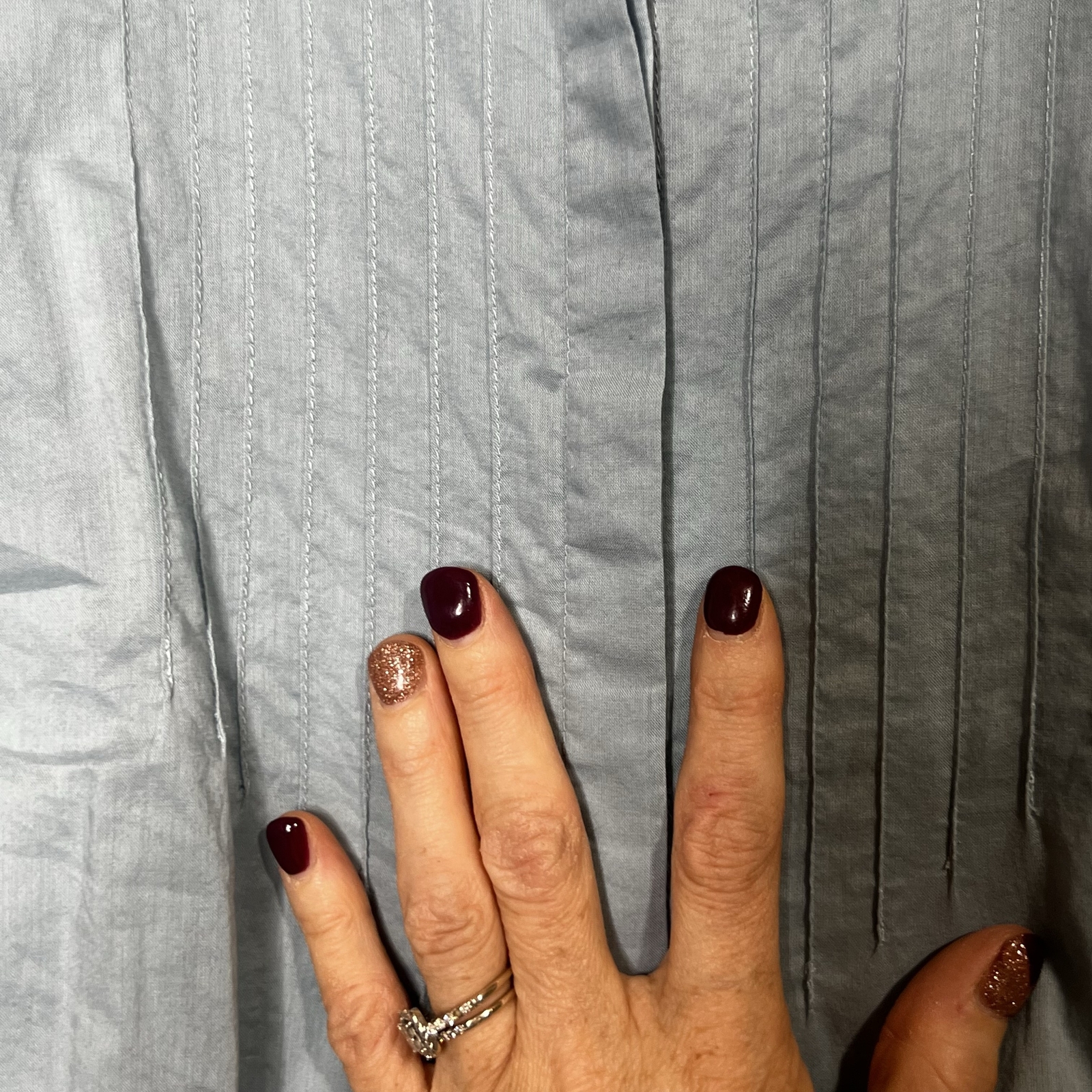 Lacoste Light Blue Button Down Front Gathered Lon… - image 6