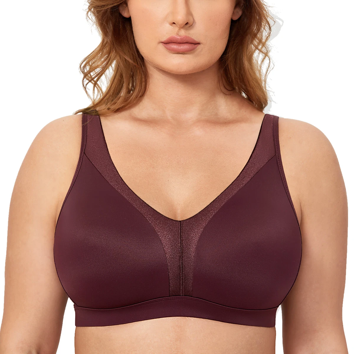 DELIMIRA Women's Wireless Bra Plus Size Full Coverage Smooth Unlined  Support