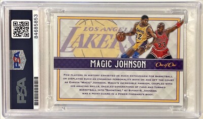 Magic Johnson LA Lakers Signed Auto Custom Cut #