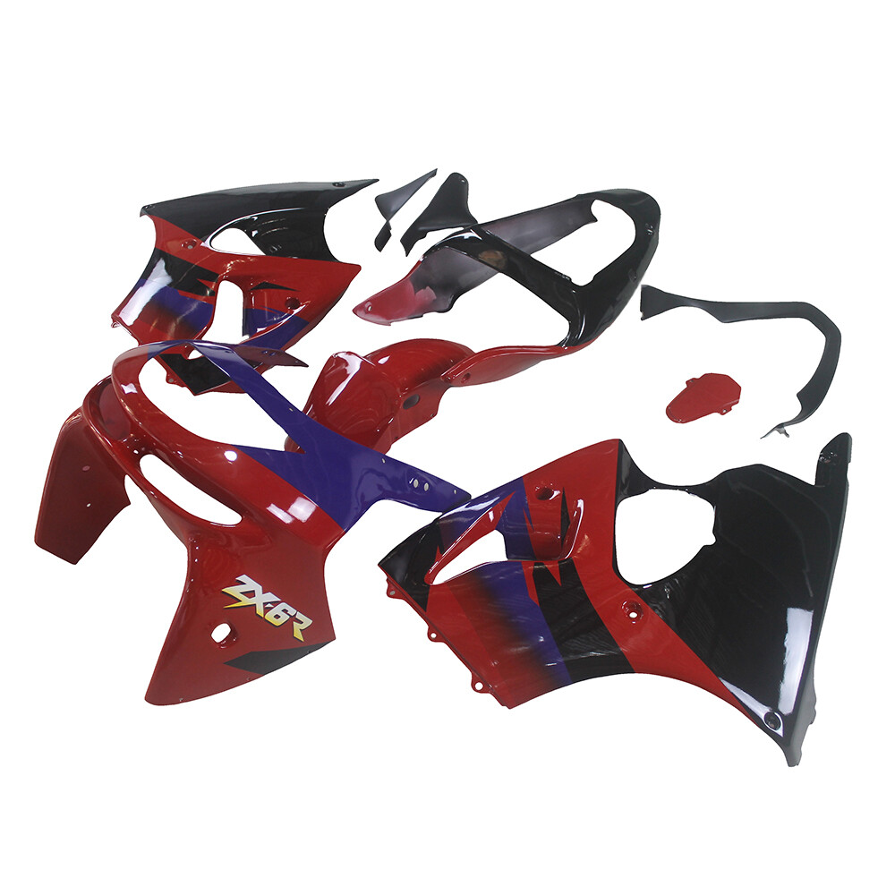 Red Blue Black Bodywork for Kawasaki 1998 1999 ZX-6R Ninja ZX6R