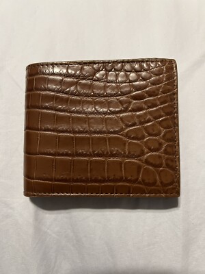 NWT BOTTEGA VENETA Men's classic soft crocodile bifold