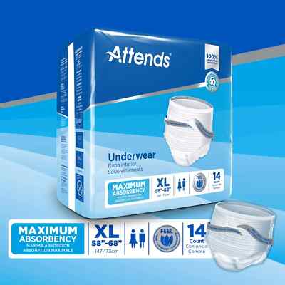Attends Disposable Underwear X-Large Heavy 56 Ct